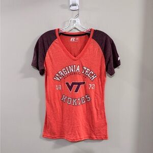 Women's Russell Virginia Tech Hokies V-neck Short Sleeve Shirt. Size M(8/10)